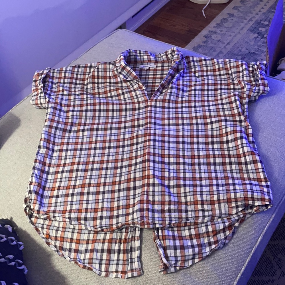 Madewell plaid blouse size extra small